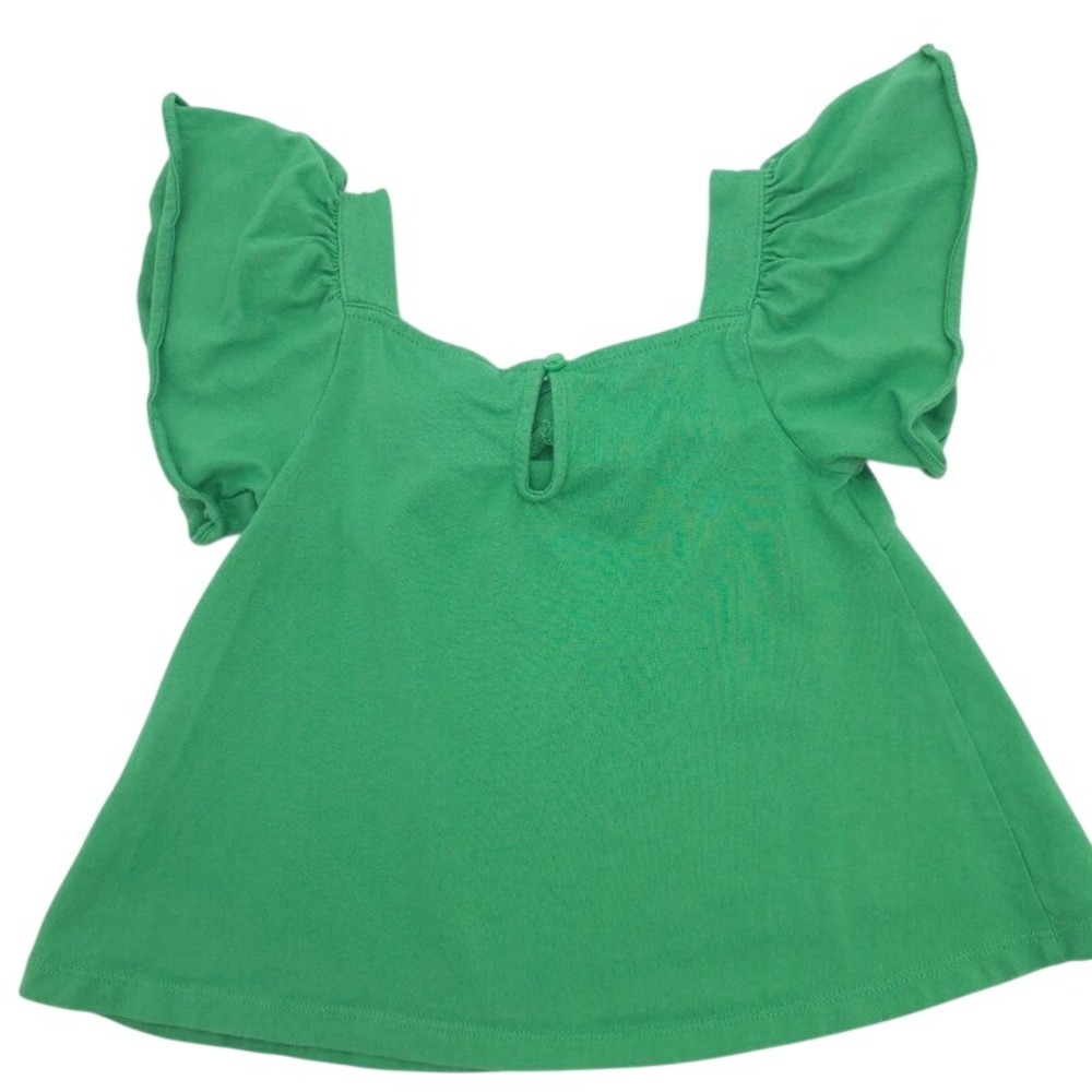Flutter Sleeve Bow Accent Top Janie and Jack Green Top Girls Size 4T